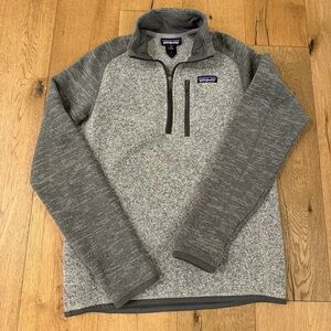 Patagonia Men's Better Sweater 1/4 Zip fleece pullover in gray size XS
